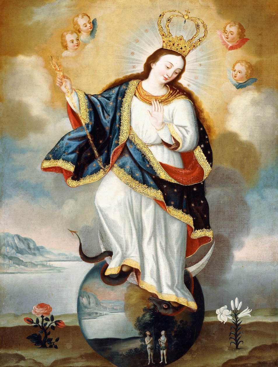 『真作肉筆』ギィ・セラドール画伯　高島屋証明書　絵画 油彩 教会　聖母　マリア 真作肉筆』ギィ・セラドール画伯高島屋証明書絵画 油彩 教会聖母