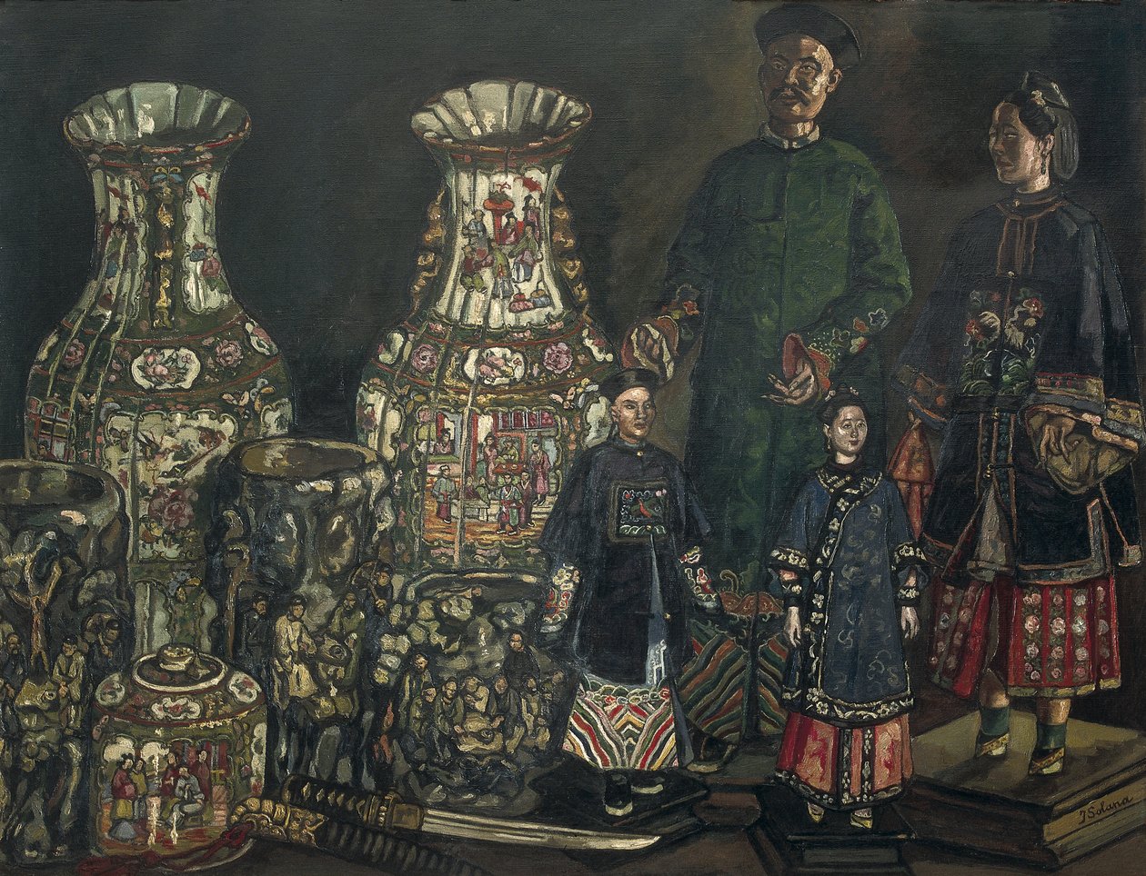 グティエレス・ソラナ、ホセ（1886-1945）。中国と壷。1927.表現主義。キャンバスに油彩。個人蔵 作： ホセ・グティエレス・ソラナ