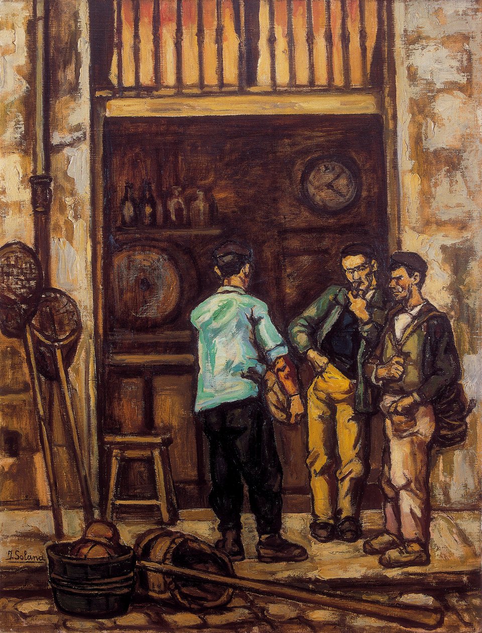 サンタンデールの居酒屋（スペイン）1944-1945（油彩・キャンバス 作： ホセ・グティエレス・ソラナ