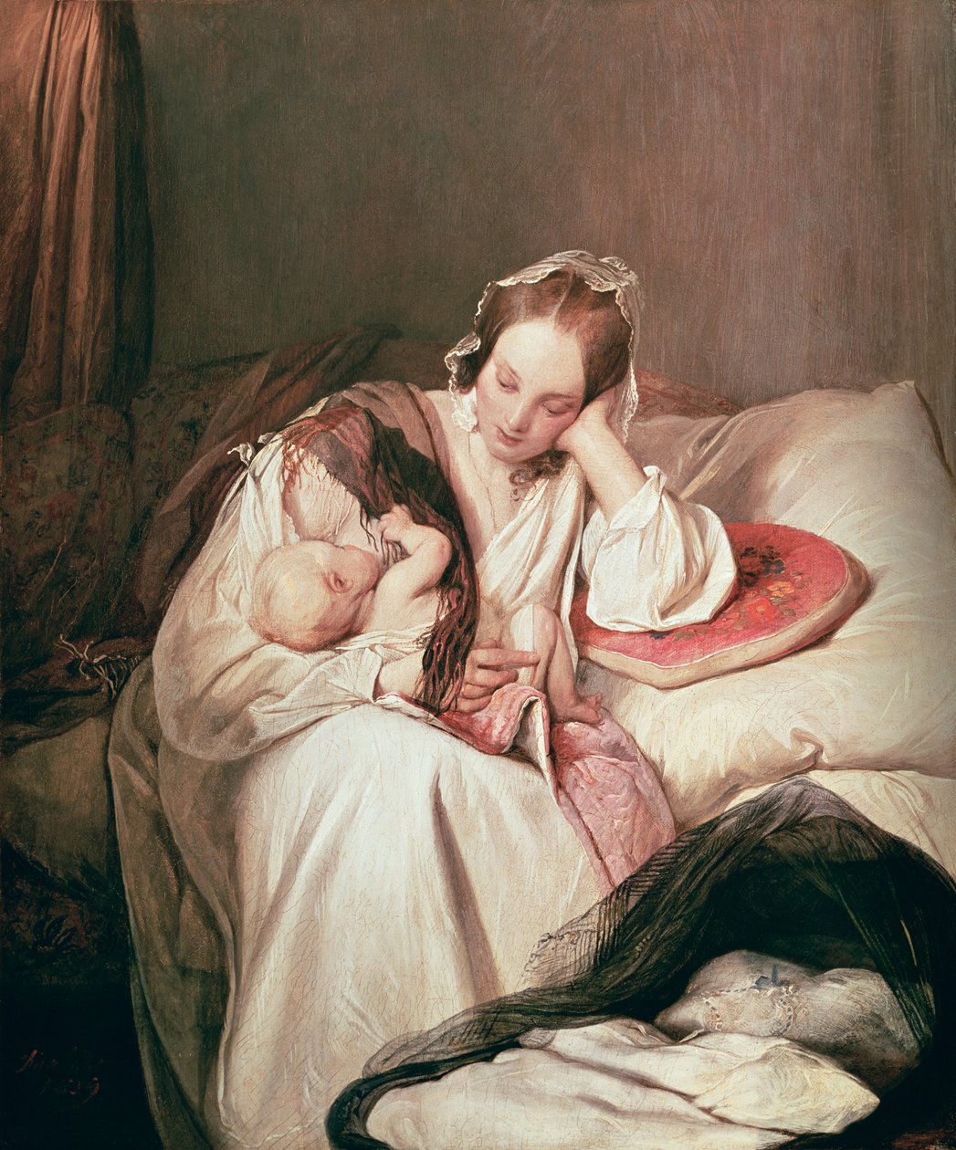 母の愛、1839 作： ジョセフ・ダンハウザー