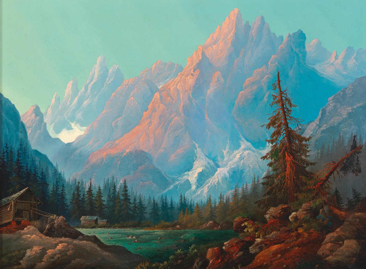 ファーンと湖のある高山 作： ヨーゼフ・クリーガー