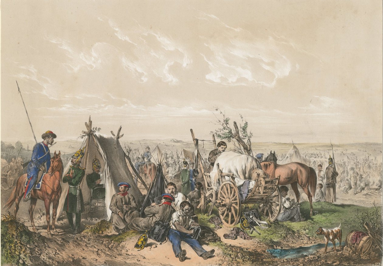 1849 年頃のハンガリーでの独立戦争の場面。 1849年 作： Josef Anton Strassgschwandtner