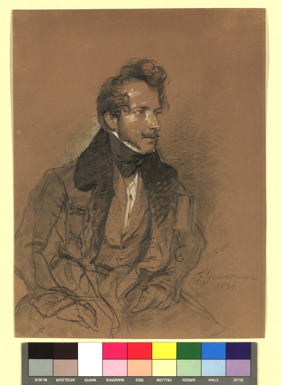 フリードリヒ・ガウアーマン（1807-1862）、画家、版画家 作： ジョセフ・ダンハウザー