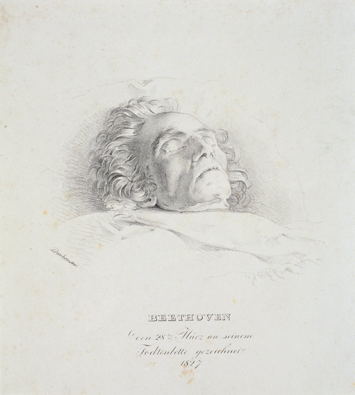 1827年3月28日、死の床にあるルートヴィヒファンベートーベン（1770-1827） 作： ジョセフ・ダンハウザー