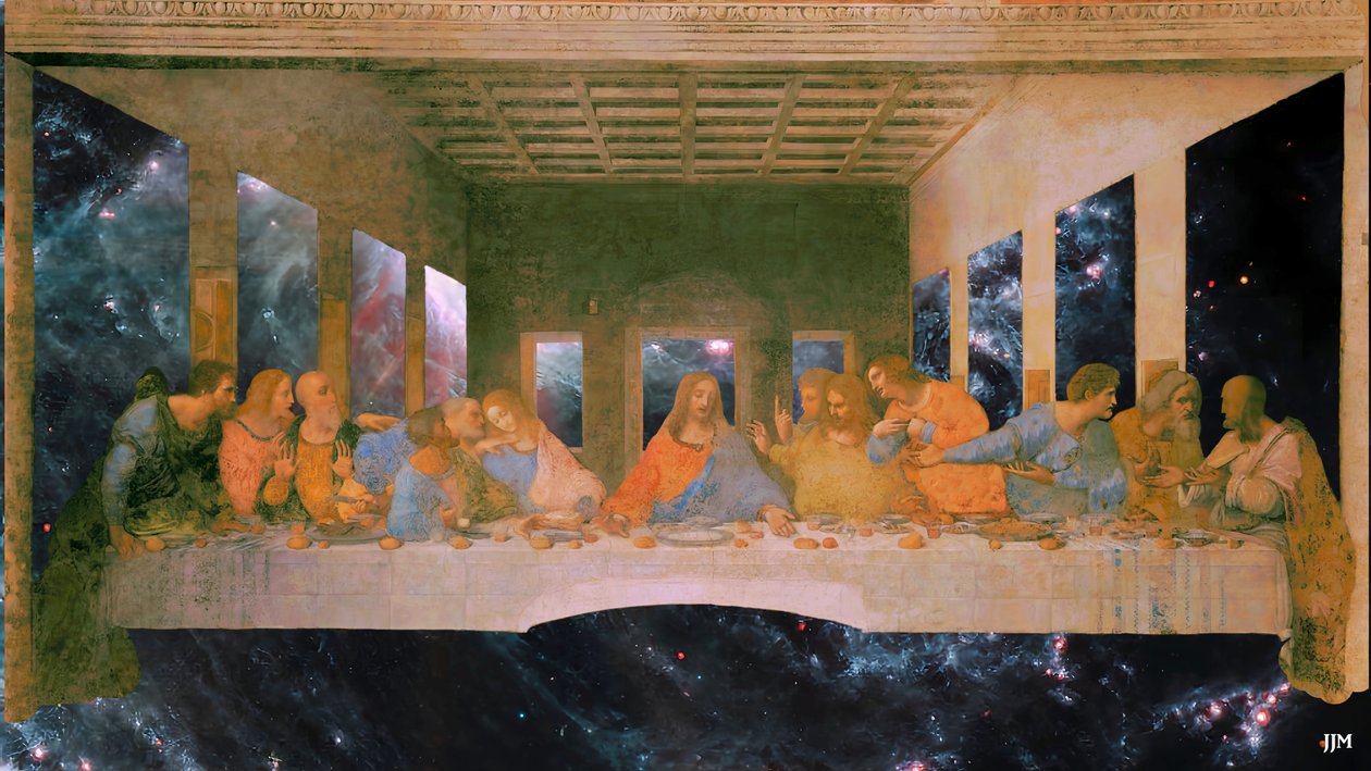 JJM-再現：レオナルド・ダ・ヴィンチ_最後の晩餐+JWST 作： ジョセフ・ヨハン・マイケル