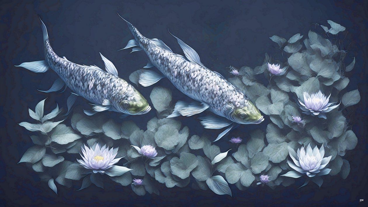 墨絵鯉・鯉魚_アメジスト_01 作： ジョセフ・ヨハン・マイケル
