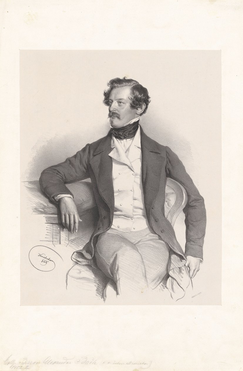 アレクサンダー・フォン・バッハ男爵（1813-1893年）、法学者、政治家 作： ヨーゼフ・クリフバー