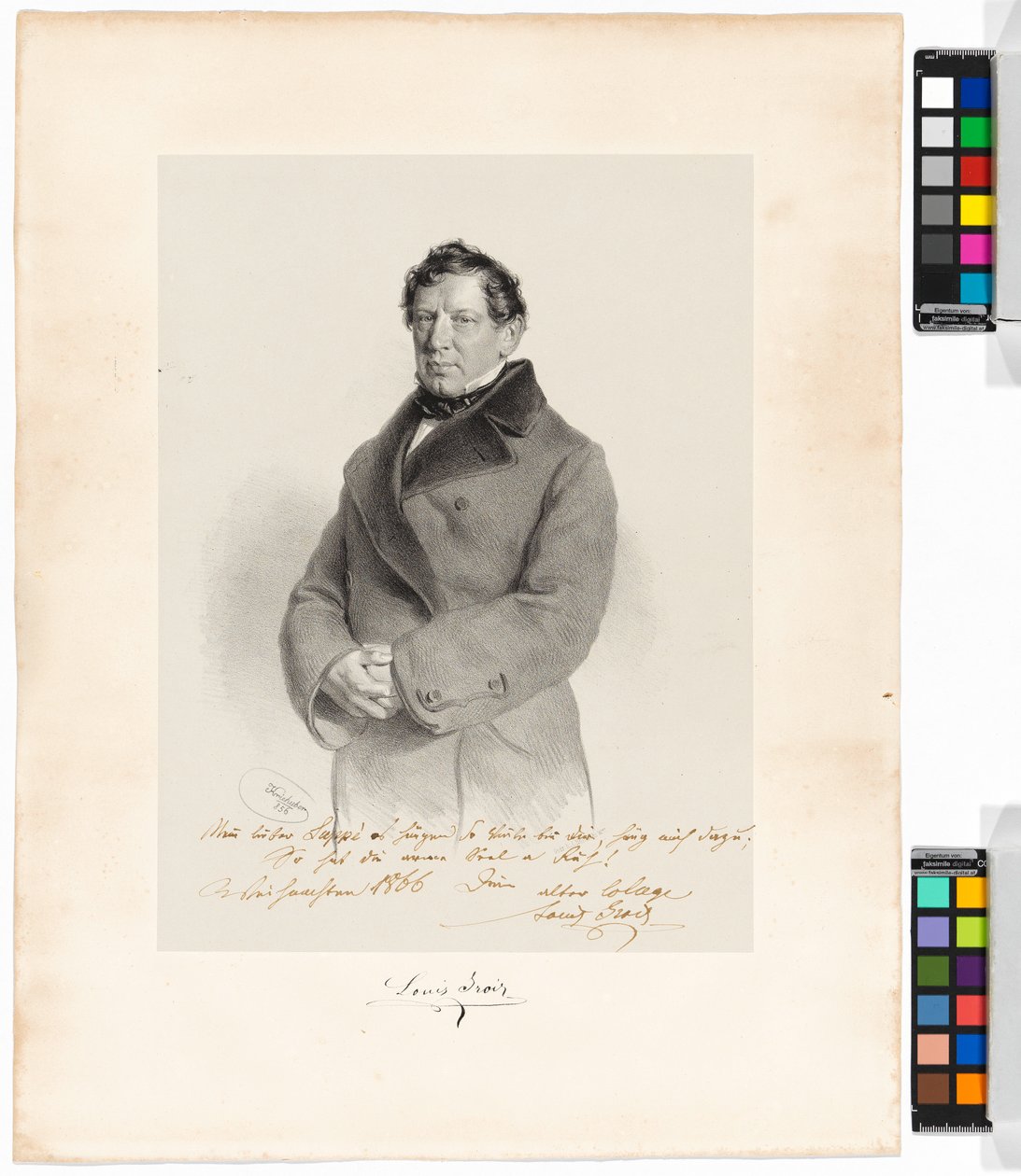 アロイス（ルイ）・グロイス（1809-1874）、歌手、俳優 作： ヨーゼフ・クリフバー