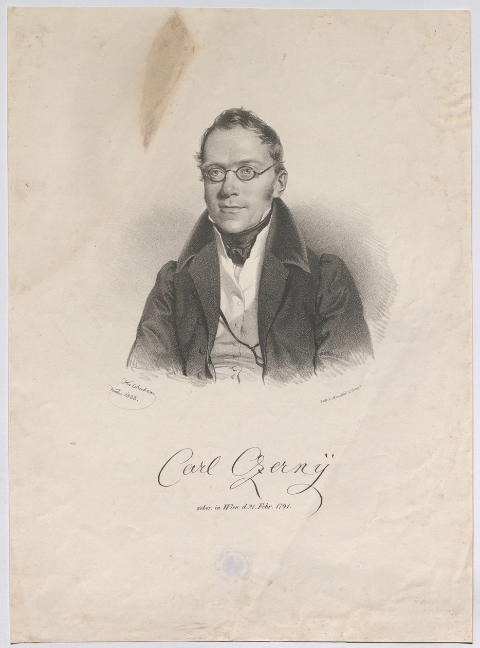 カール・ツェルニー、1791年2月21日ウィーン生まれ 作： ヨーゼフ・クリフバー