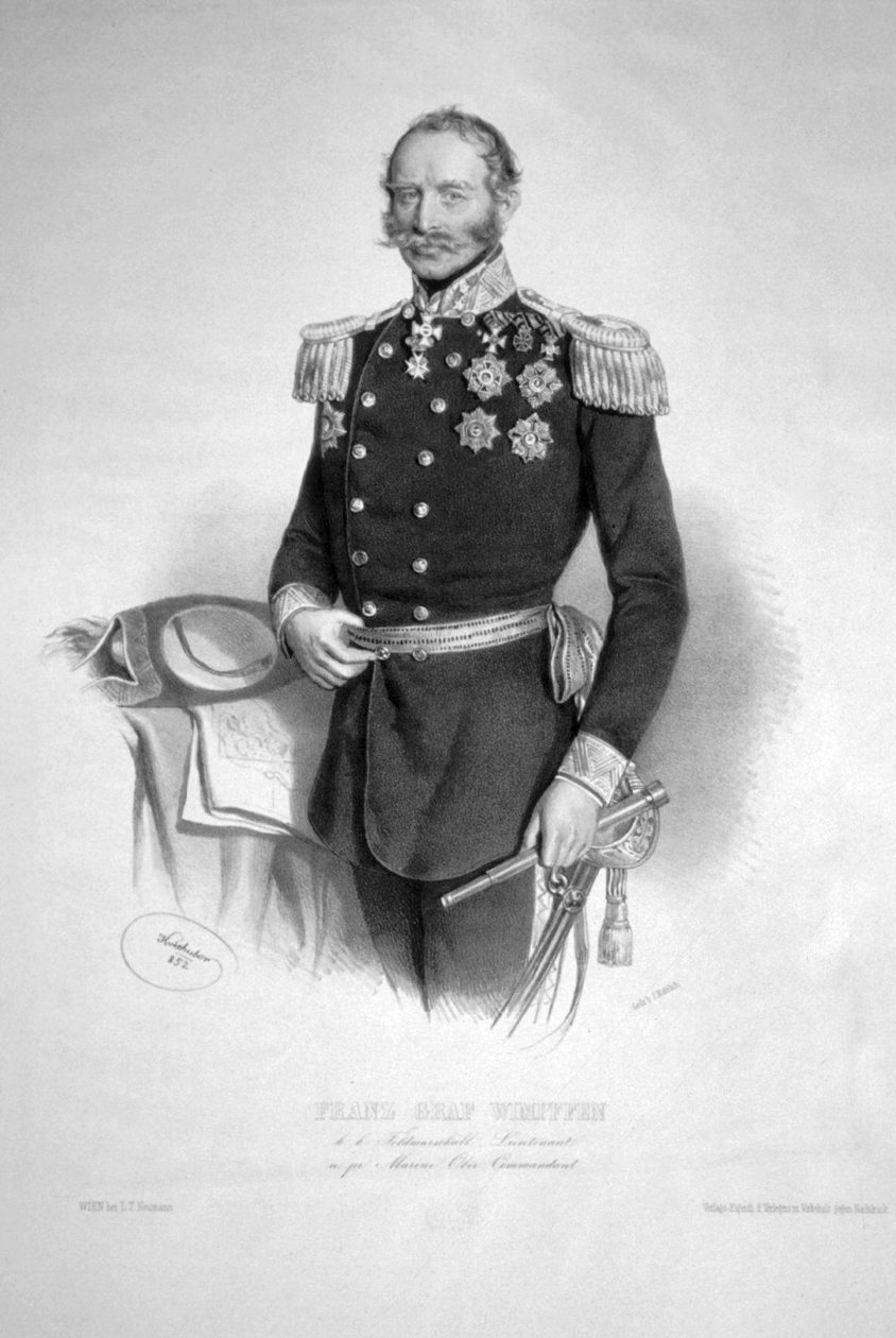 フランツ・ヴィンプフェン伯爵 1852年 リトグラフ 作： ヨーゼフ・クリフバー