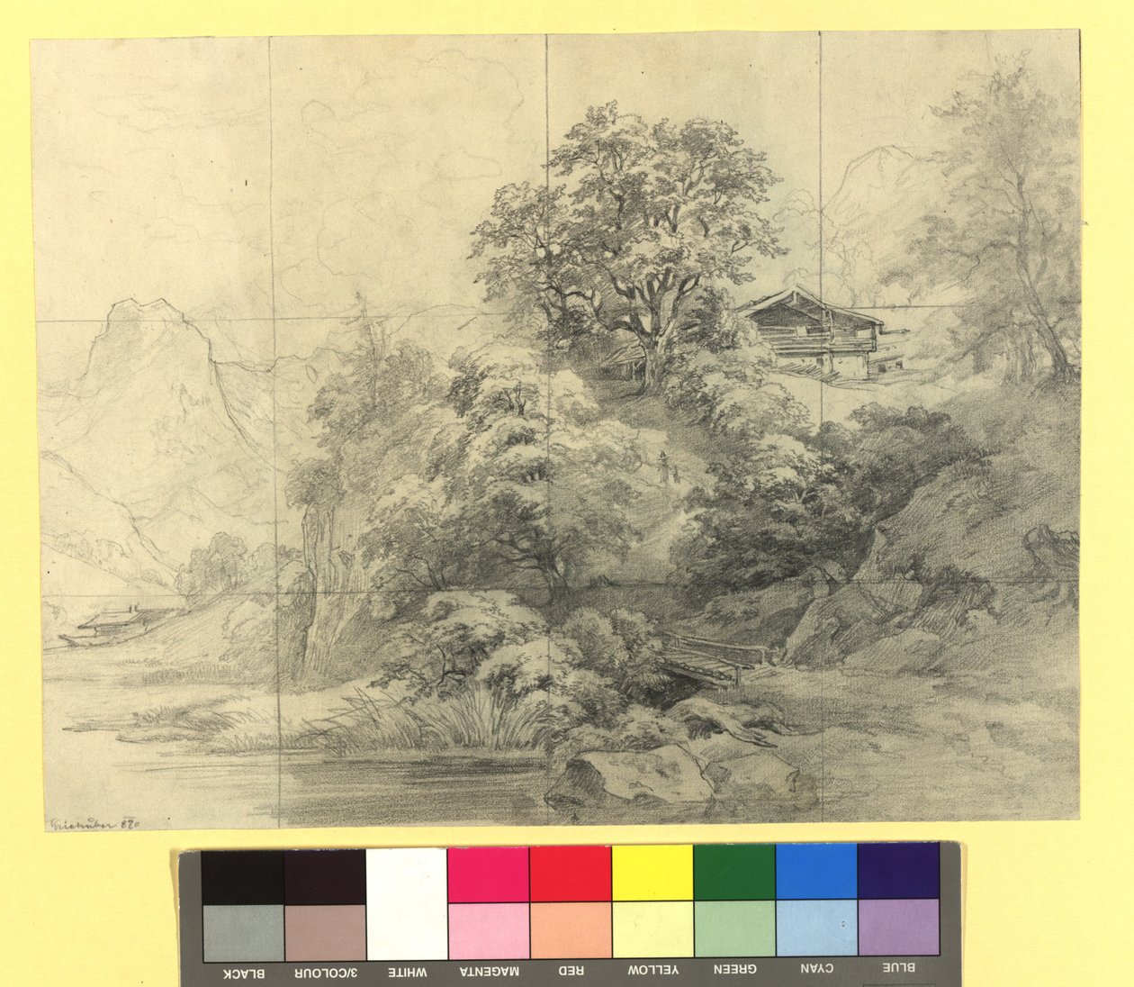 農家のある山岳風景 作： ヨーゼフ・クリフバー
