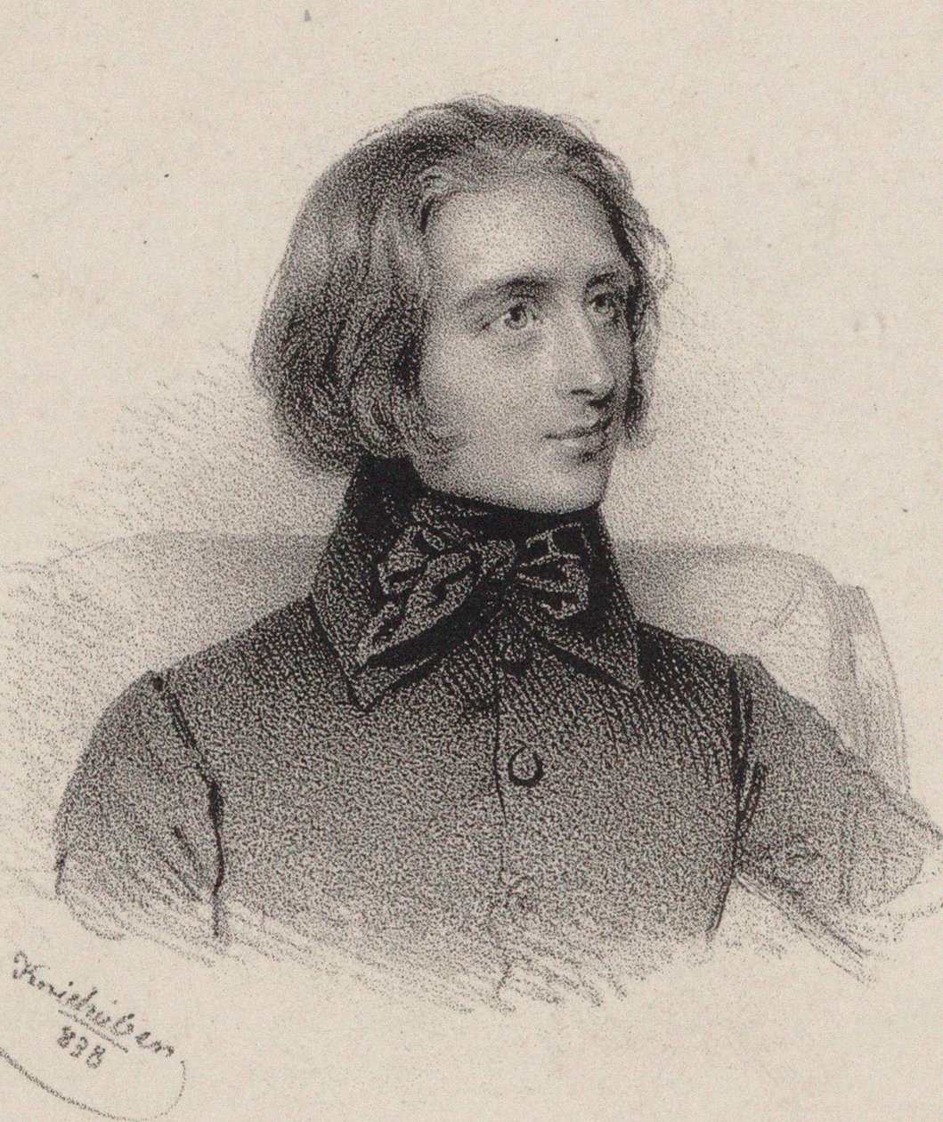 作曲家フランツ・リストの肖像 1811-1886, 1838. 作： ヨーゼフ・クリフバー