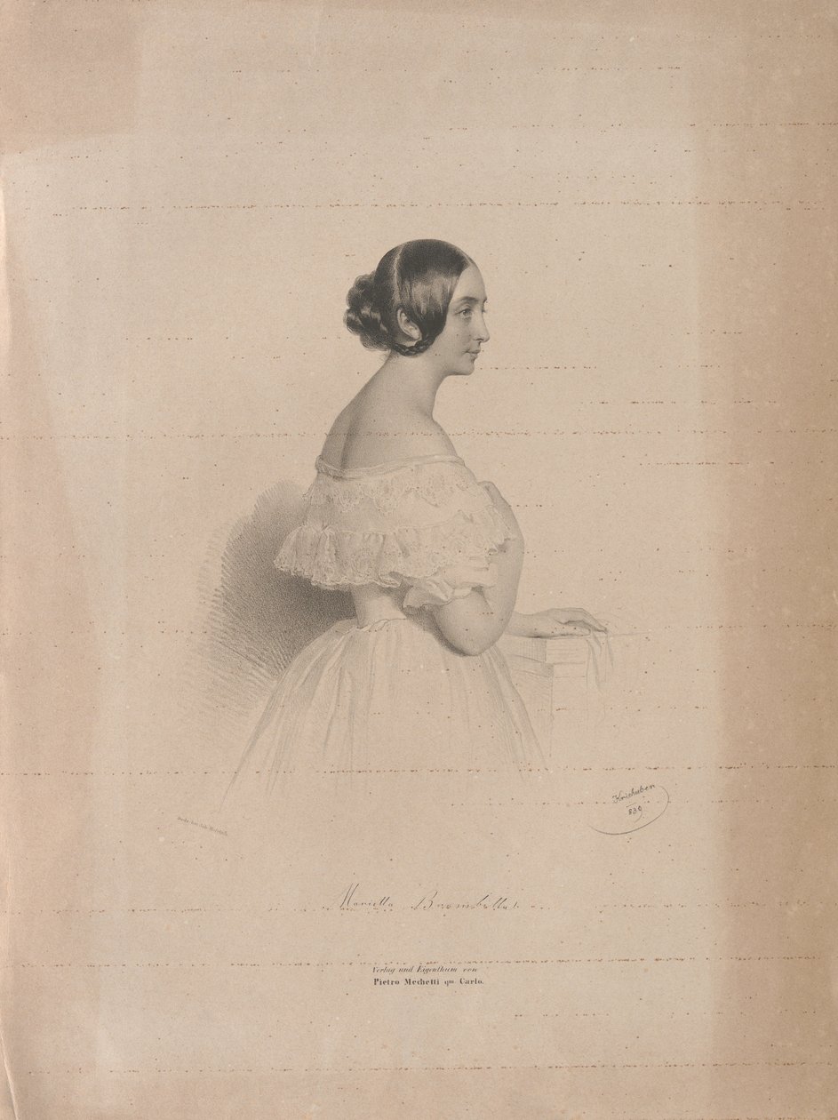 オペラ歌手マリエッタ・ブランビラの肖像 1807-1875, 1839. 作： ヨーゼフ・クリフバー