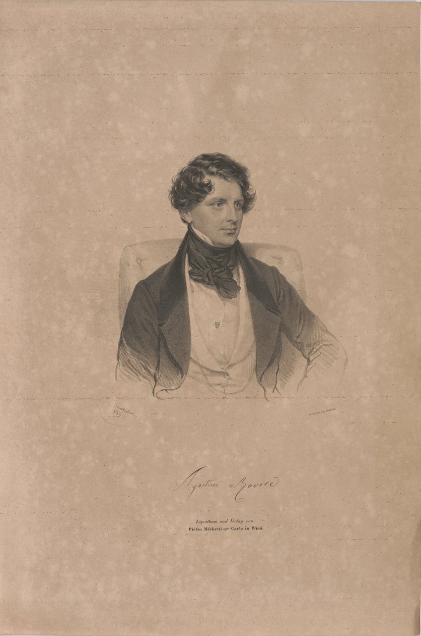 オペラ歌手アゴスティーノ・ロヴェレの肖像 1804-1865 , 1839. 作： ヨーゼフ・クリフバー