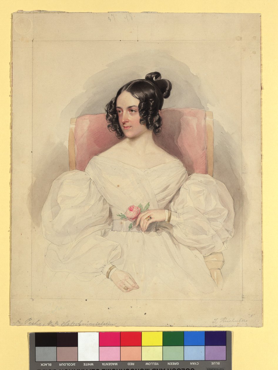 テレーゼ・ペシェ（1806-1882）、ブルク劇場の女優 作： ヨーゼフ・クリフバー