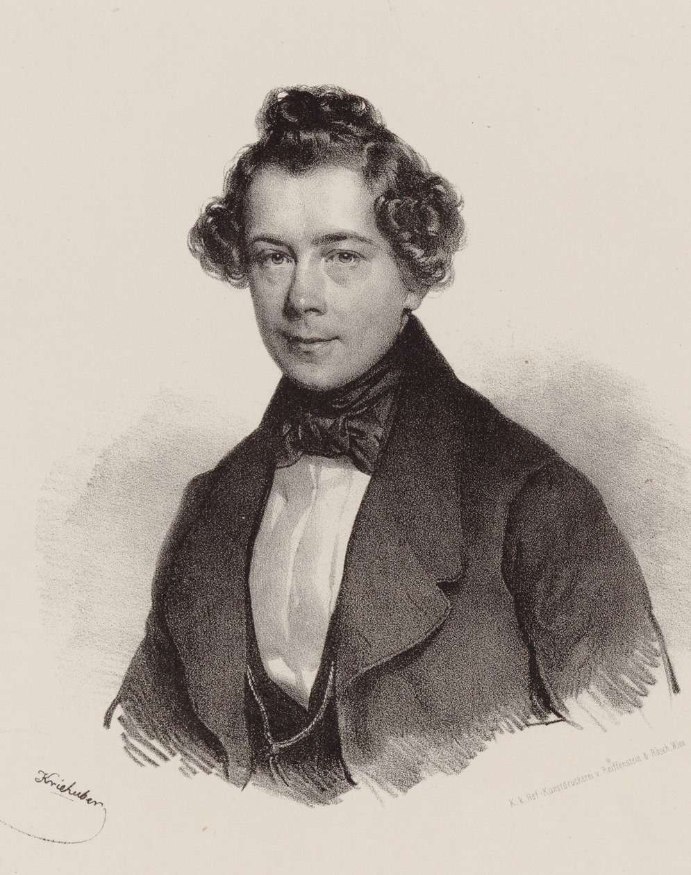 作曲家ジョセフ・ラナーの肖像1801-1843、1830。 作： ヨセフ・ニコラウス・クリーフバー