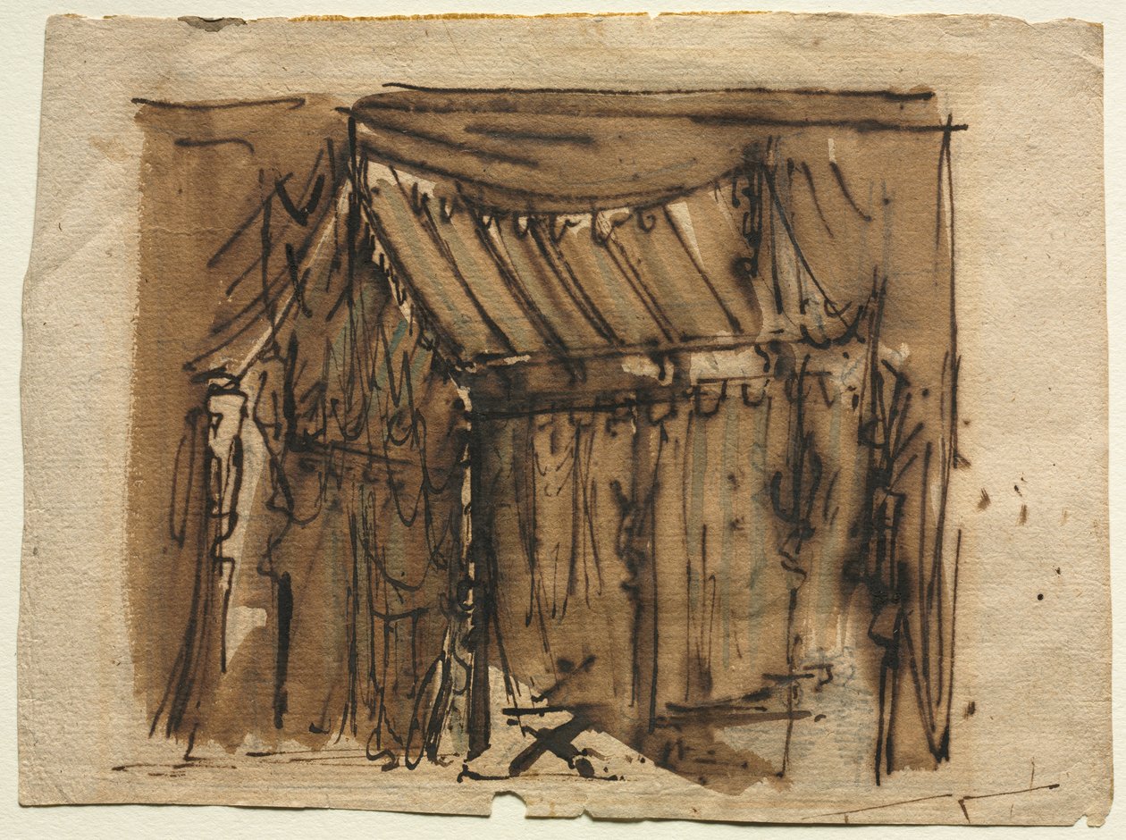 テント (直腸); 2 つのスケッチ (裏面) 作： ジョセフ・プラッツァー