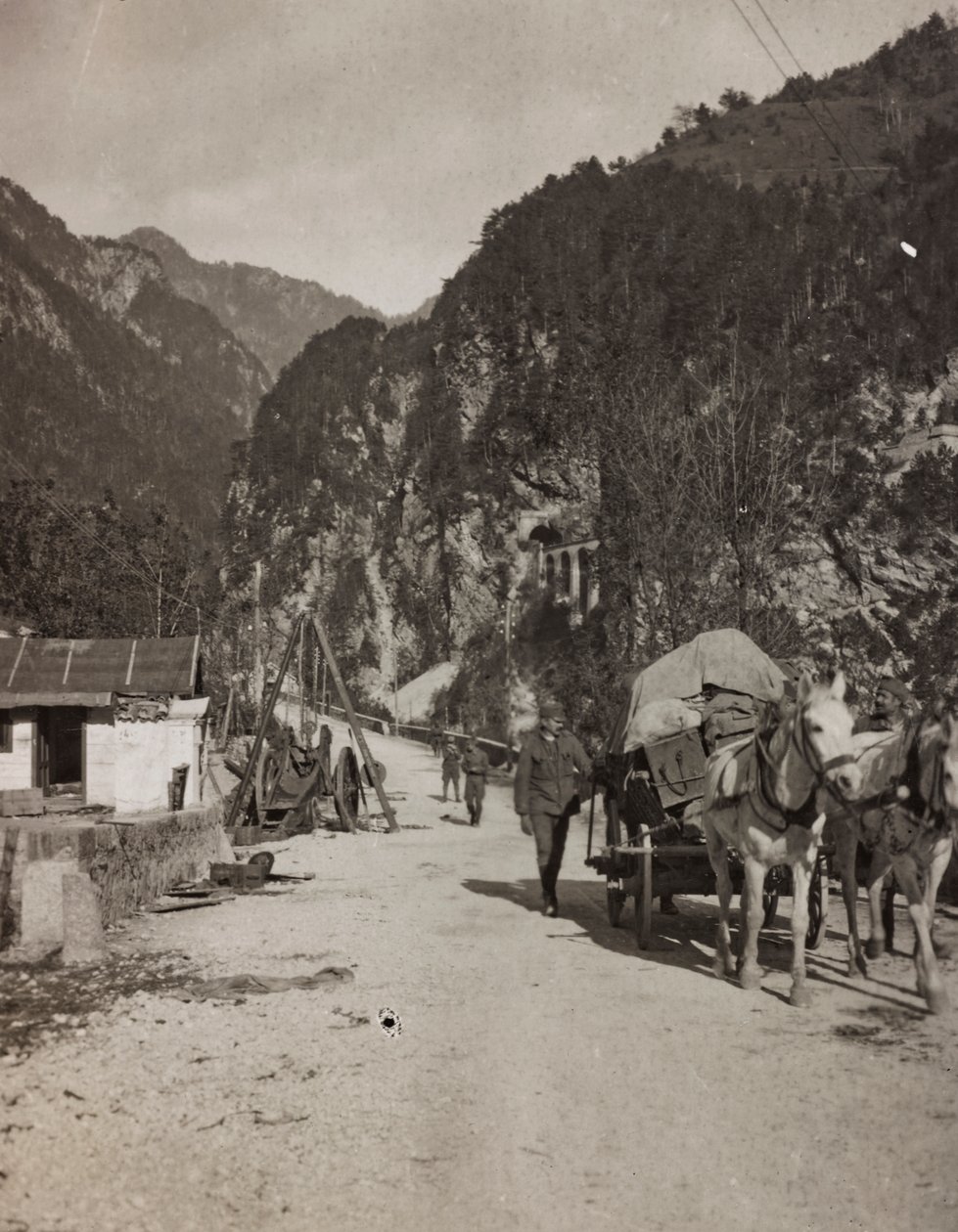 アルバム "Meine weltkriegs - Erinnerungen South-West Front (Carinthia, Italien, South Tyrol) (私の世界大戦-南西戦線の思い出（カリンシア、イタリア、トレンティーノ・アルト・アディジェ）1915/03/1931-12/11/1918 - Josef Zohles Wien ": 軍用ワゴン（モノクロ写真 作： ヨーゼフ・ゾーレス