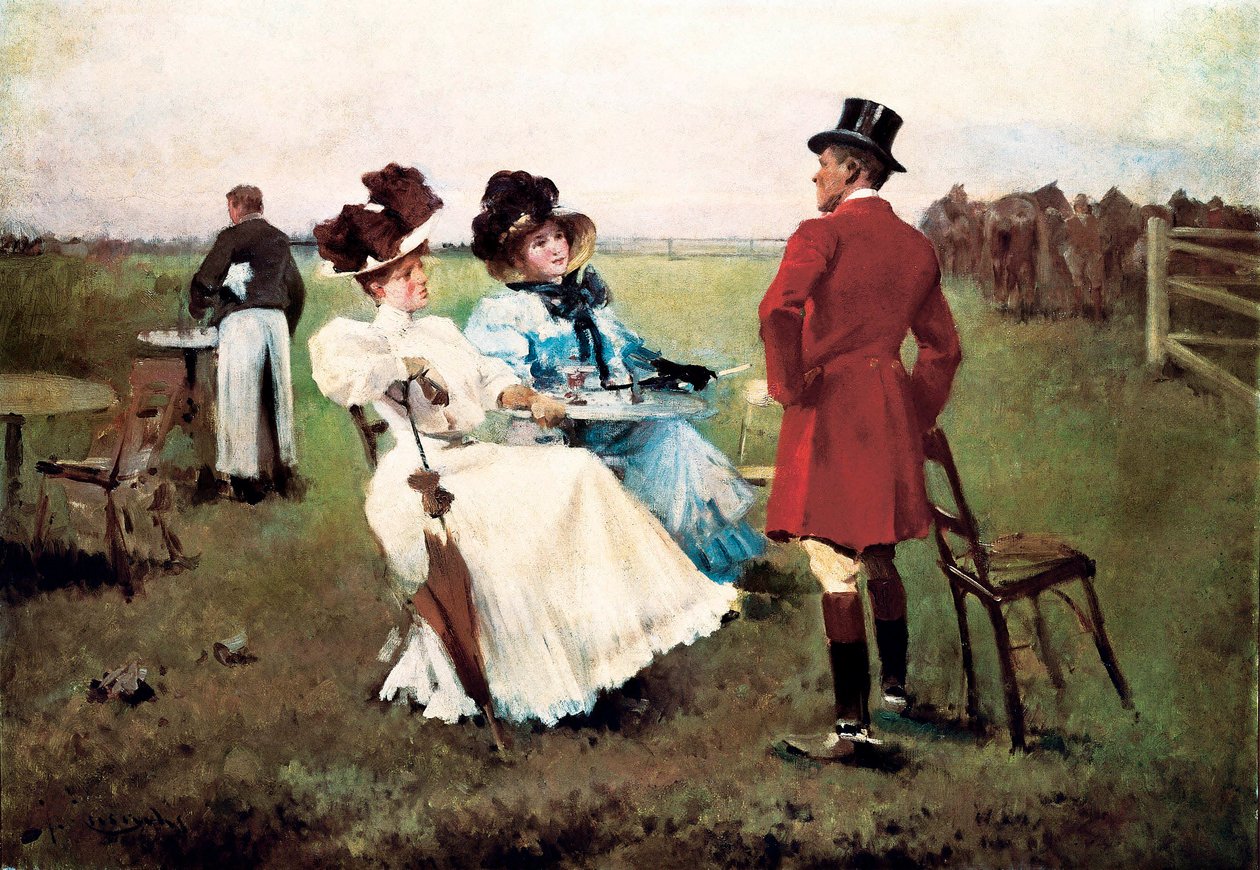 ""選挙戦の一日 "" ジョセップ・クサッチ・イ・クサッチ（1851-1908）の絵画。バルセロナ。モンセラットの僧院。モンセラットの博物館。 作： Josep Cusachs y Cusachs