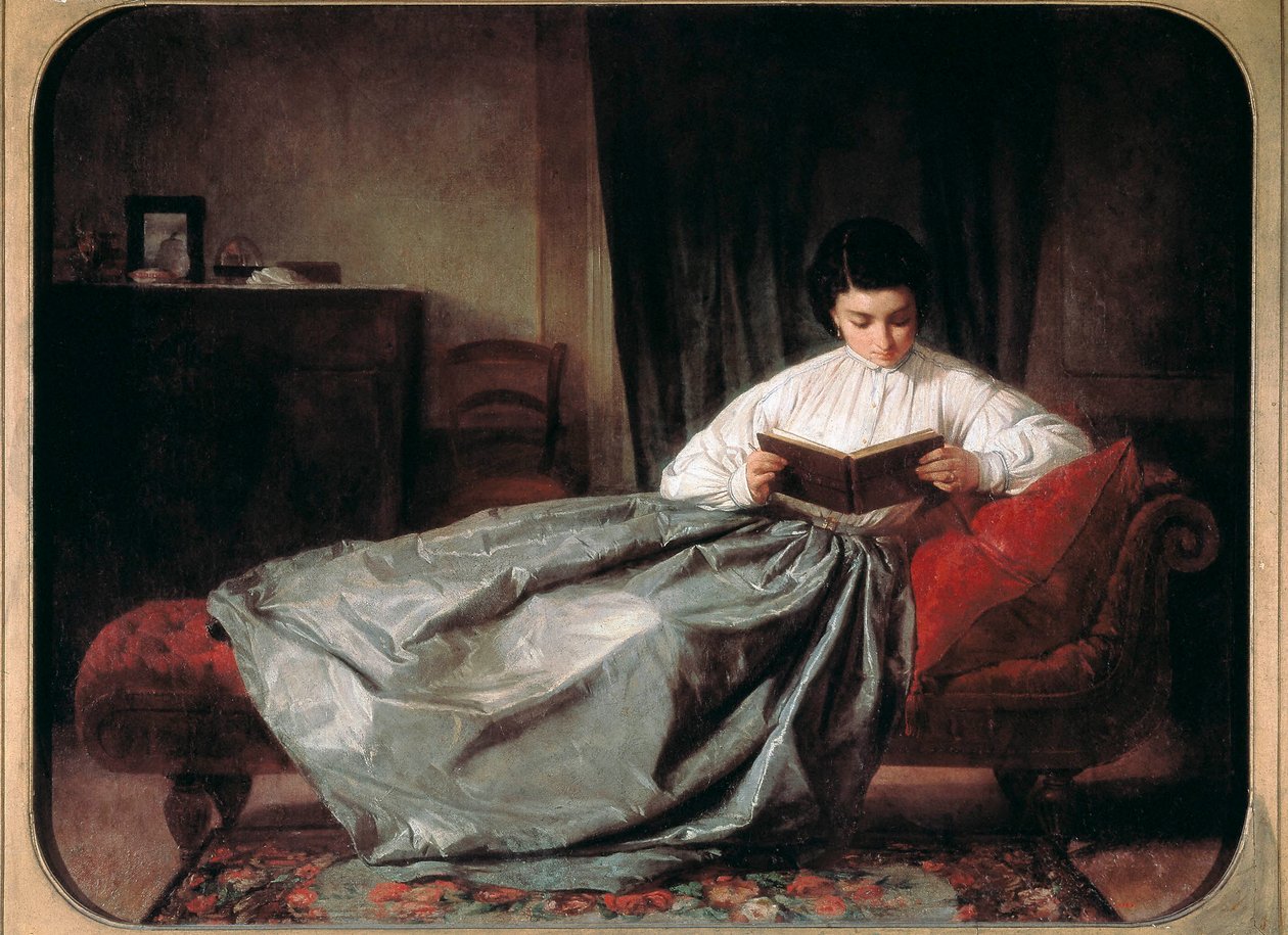 ""アルバムの再生（？） "" ジョセップ・デュラン・イ・リエラ（1849-1928）の絵画。1872.バルセロナ、カタルーニャ国立美術館。 作： ジョセップデュランリエラ
