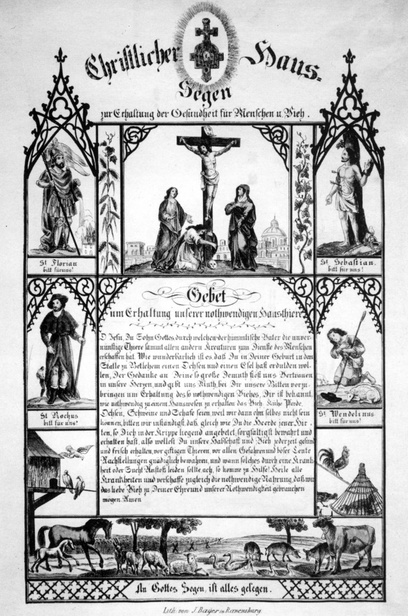 ヴェンガルテンの聖血遺物をイメージしたキリスト教の家の祝福 作： ジョセフ・バイエル
