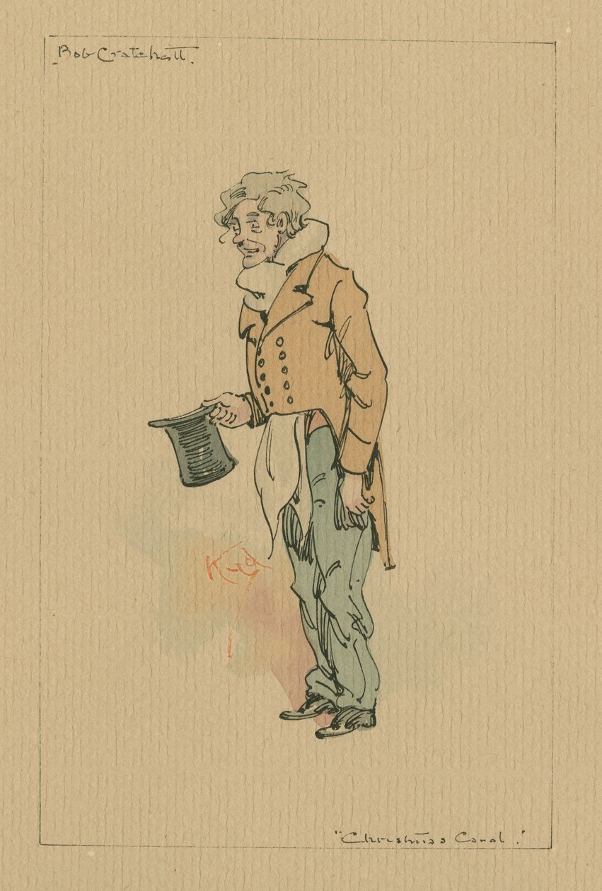 ボブクラチット-クリスマスキャロル、1920年代頃（紙にトイレとペンとインク） 作： ジョセフ・クレイトン・クラーク