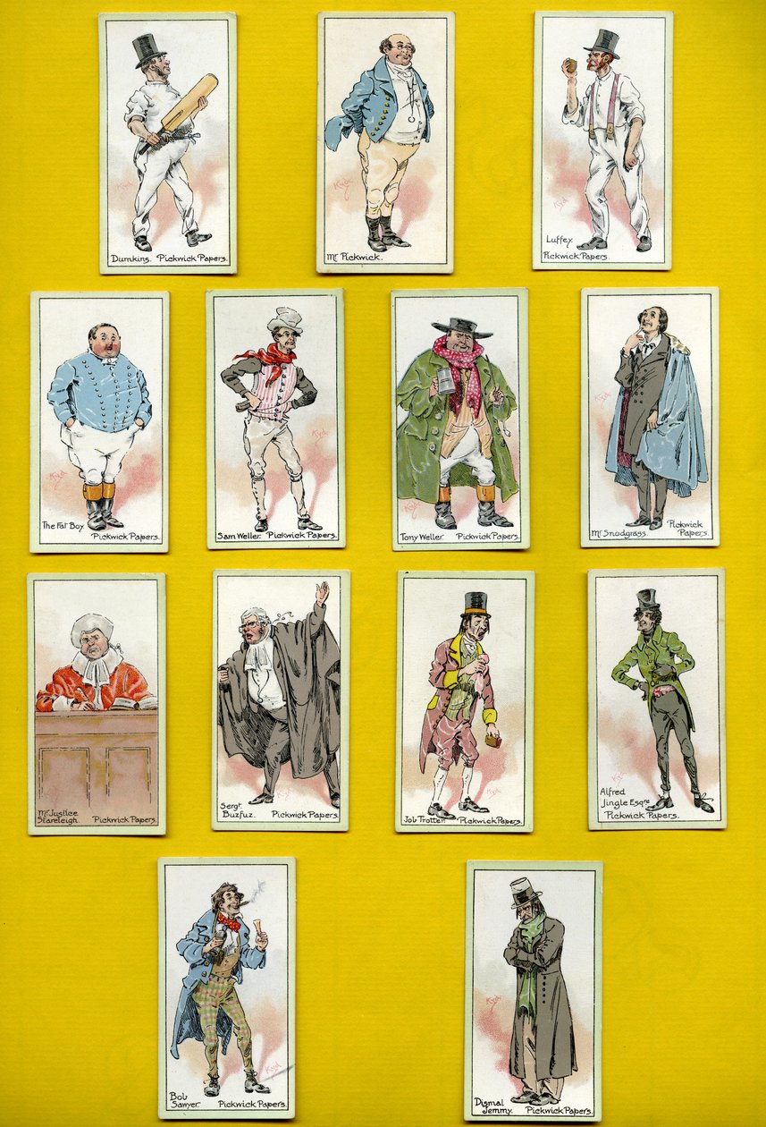 チャールズディケンズ作「ピックウィックペーパー」の文字、1923 作： ジョセフ・クレイトン・クラーク