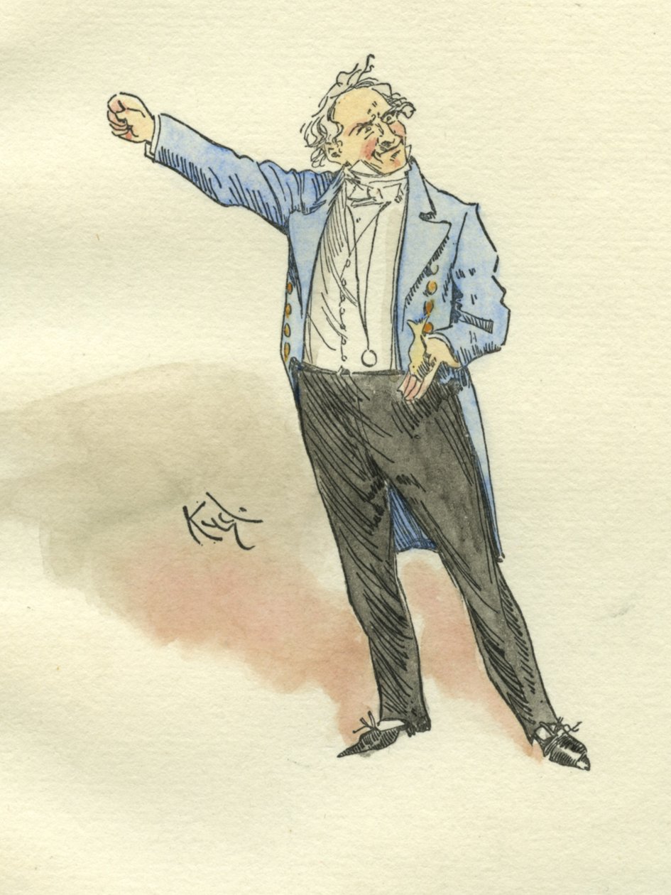 The Pickwick PapersのMr. Pickwick（紙にインクとトイレ） 作： ジョセフ・クレイトン・クラーク