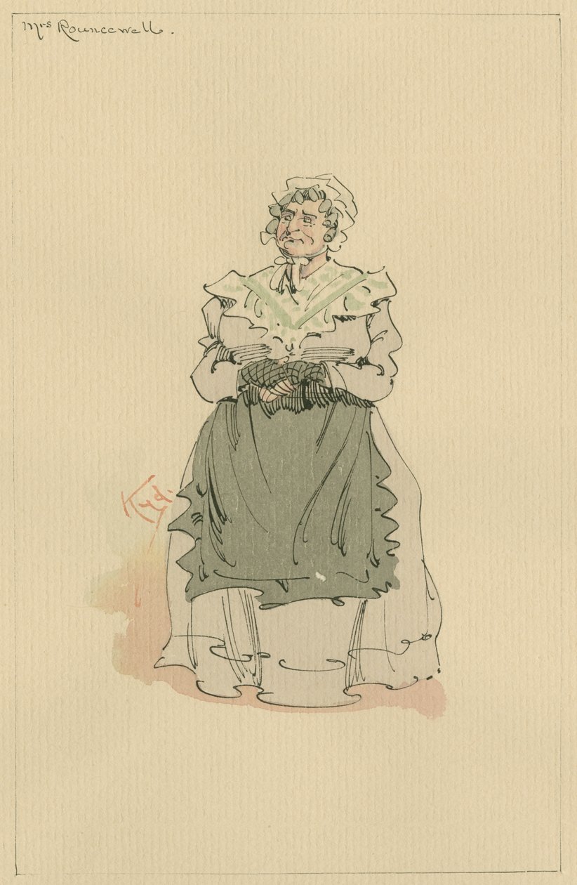 ミセス・ラウンスウェル、1920年代頃（紙にトイレとペンとインク） 作： ジョセフ・クレイトン・クラーク
