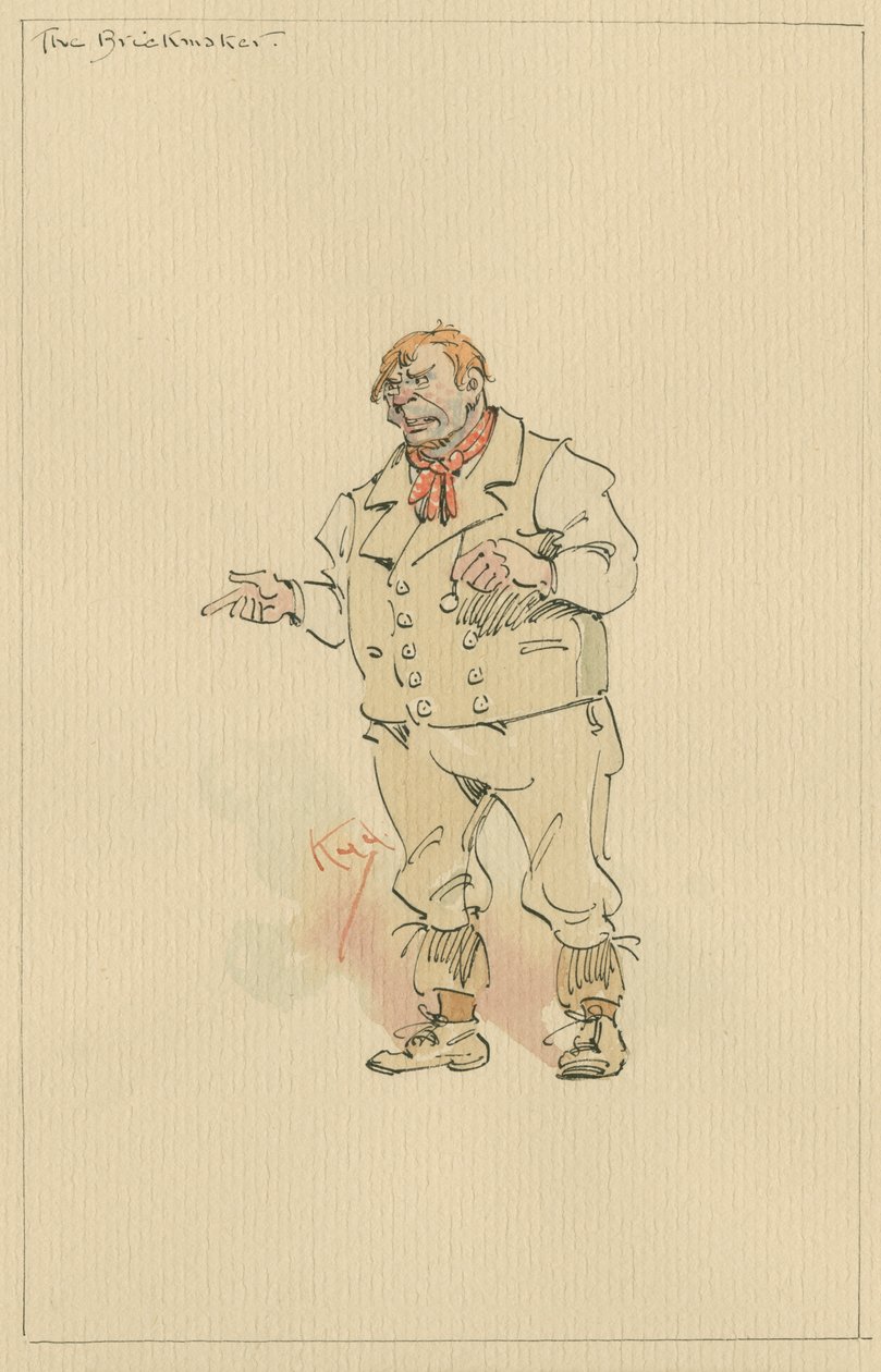 ブリックメーカー、1920年代（紙にトイレとペンとインク） 作： ジョセフ・クレイトン・クラーク