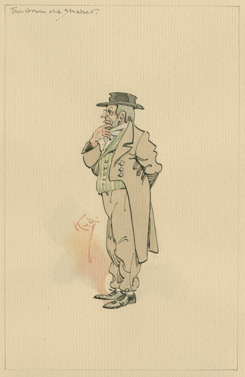 グリムオールドシェーカー、1920年代（紙にトイレとペンとインク） 作： ジョセフ・クレイトン・クラーク