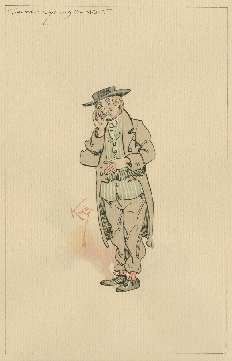 マイルドヤングクエーカー、1920年代頃（紙にトイレとペンとインク） 作： ジョセフ・クレイトン・クラーク