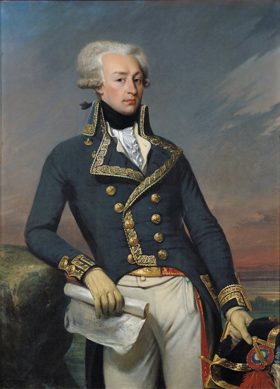ギルバートモティエ（1757-1834）の肖像、ラファイエット中将、1791年 作： ジョセフデザイアコート