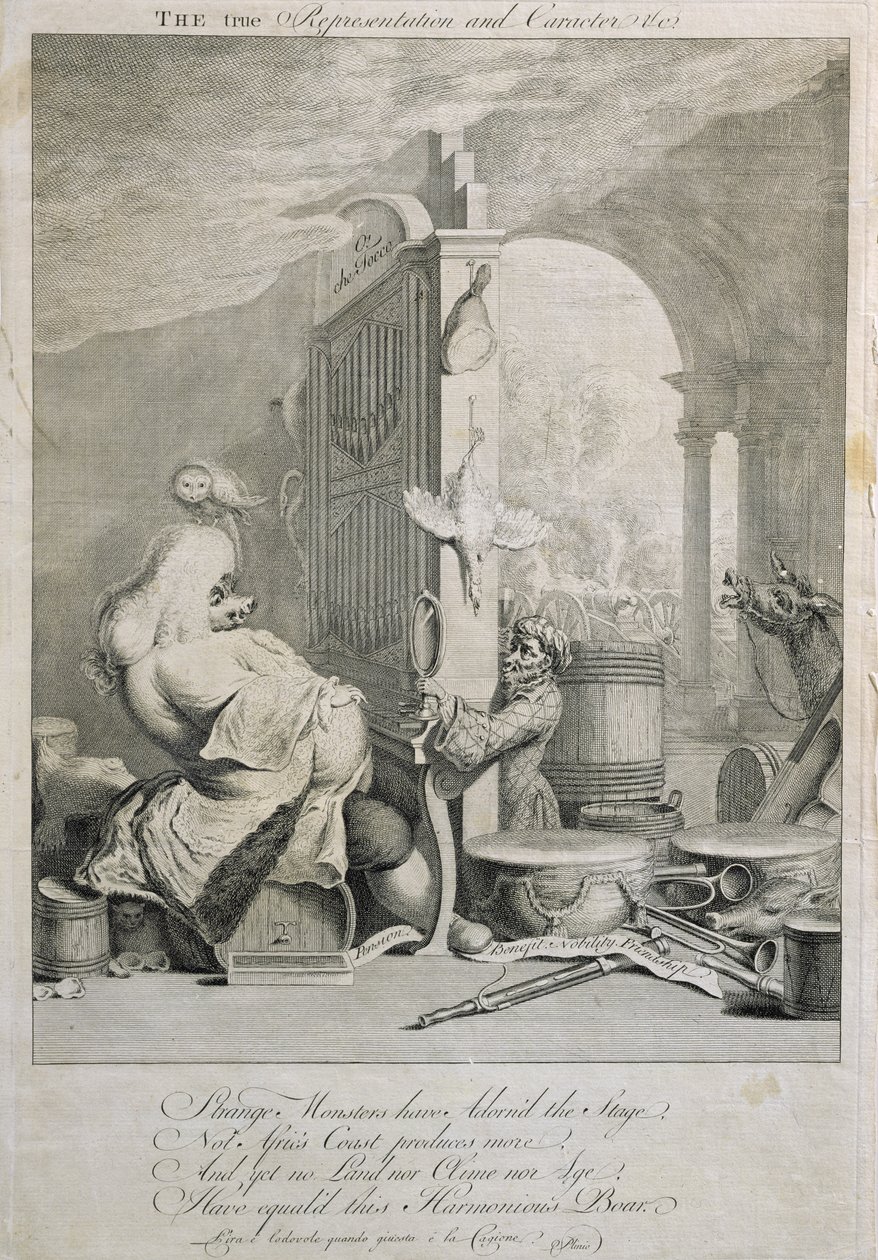 ジョージフレデリックヘンデルの真の描写と性格、風刺画（1685-1759） 作： ジョセフ・グーピー