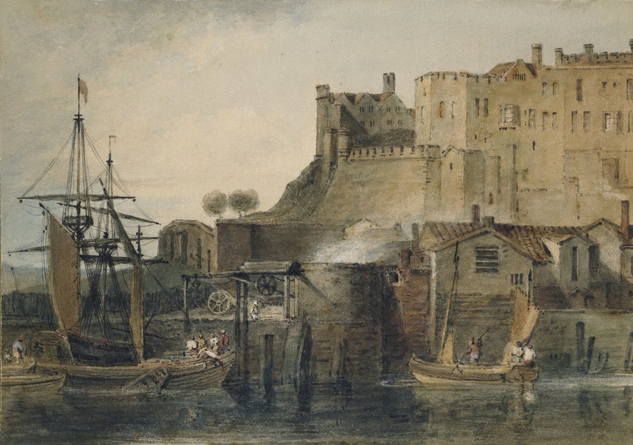 チェスター城、c。 1805（グラファイトの上に水彩、ペンとインク、スクラッチアウト） 作： ジョセフ・マロード・ウィリアム・ターナー
