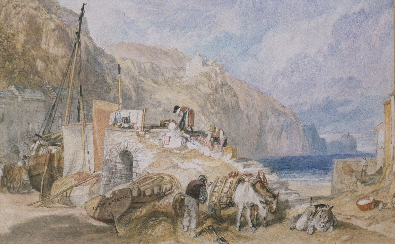 Combe Martin、Devonshire、c.1824（ペンと黒のインクで黒鉛の上に水彩） 作： ジョセフ・マロード・ウィリアム・ターナー