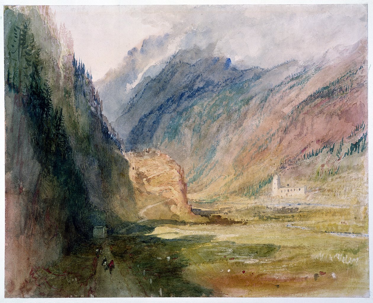 Couvent du Bonhomme、Chamonix、1836-42年（紙に擦り傷を付けたトイレ） 作： ジョセフ・マロード・ウィリアム・ターナー