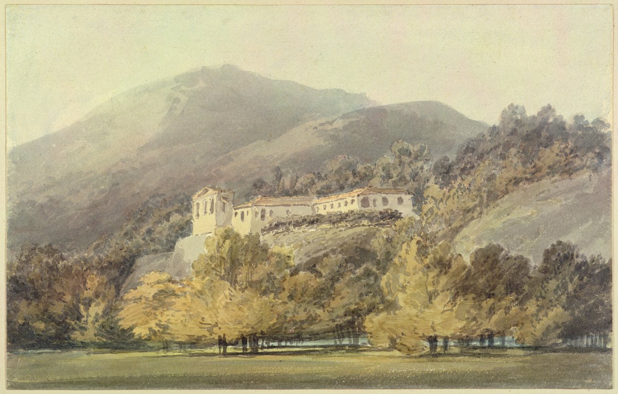 Santa Lucia、カゼルタ近くの修道院、1795年頃（紙に鉛筆でトイレ） 作： ジョセフ・マロード・ウィリアム・ターナー