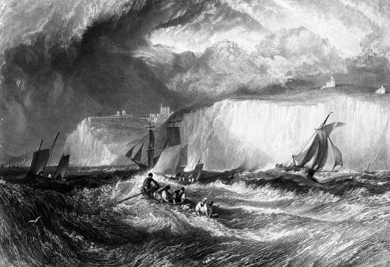 ドーバー海峡、1827年、ウィリアムミラーによって彫刻 作： ジョセフ・マロード・ウィリアム・ターナー