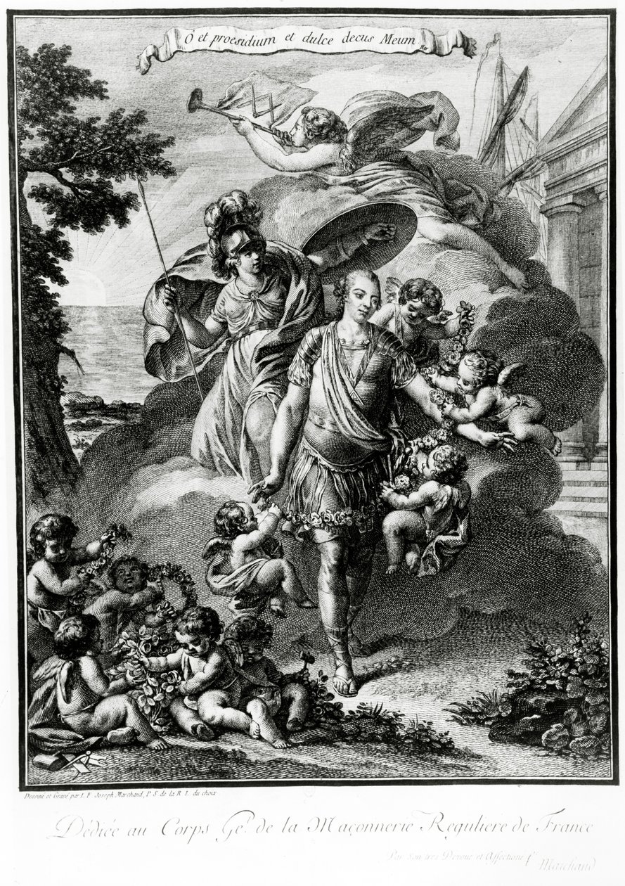ルイ・フィリップ・ジョセフ・ドルレアンのフリーメーソンの寓意的な肖像画、1780年頃 作： ジョセフ・マーチャンド