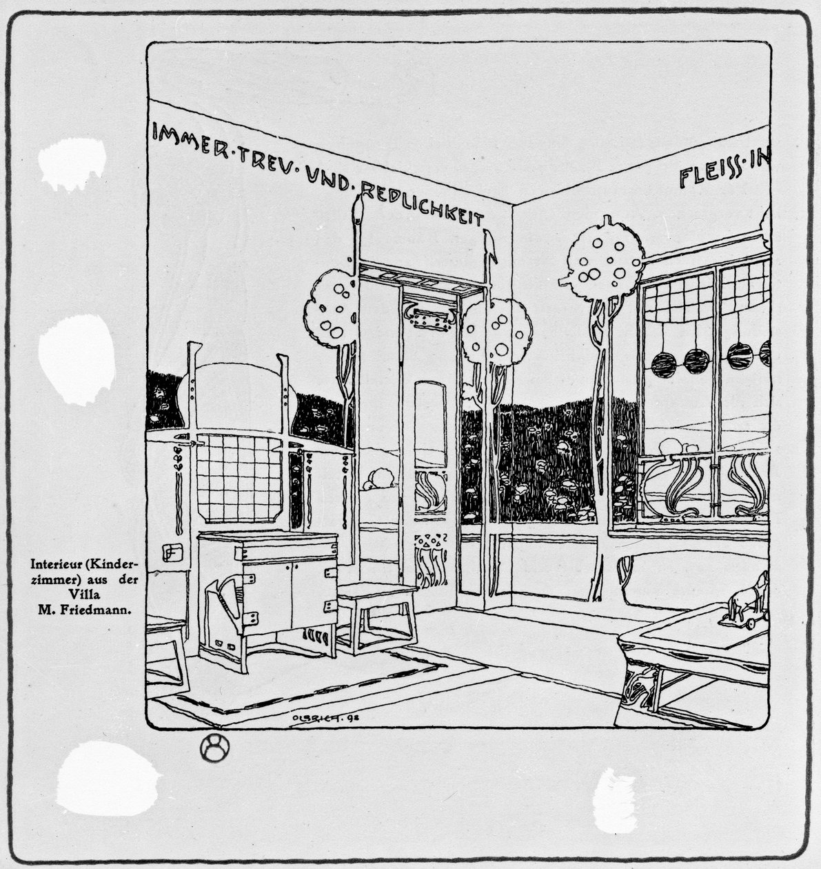 ヴィラフリードマンのインテリアデザイン、1898年 作： ジョゼフ・マリア・オルブリッチ
