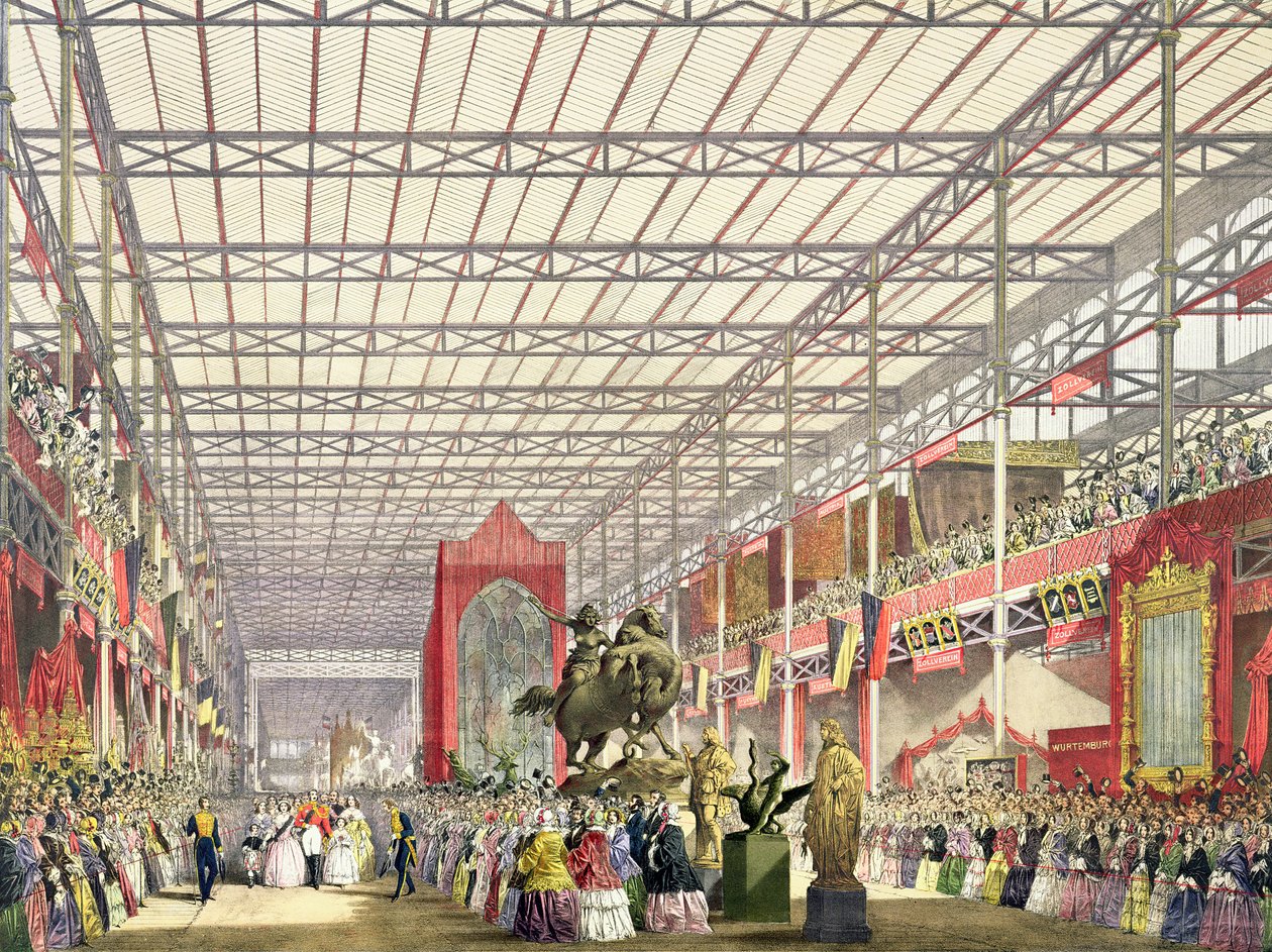 1851年の大工展での外国の身廊、「ディッケンソンの総合写真」のプレート2 作： ジョセフ・ナッシュ