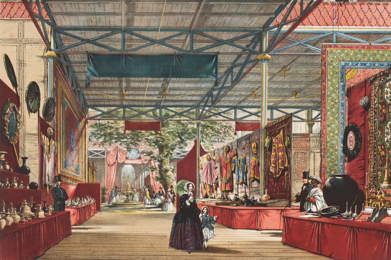 1851年の偉大な展覧会の眺め：1854年のインドの展示 作： ジョセフ・ナッシュ