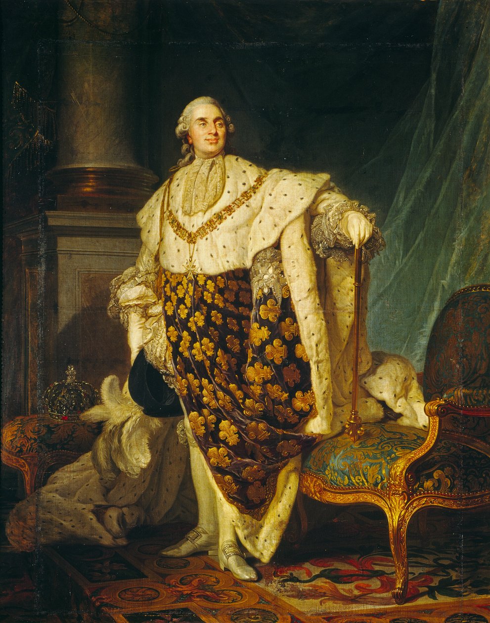 ルイ16世（1754-93）フランス王、戴冠式のローブ、1777年 作： ジョセフ・シフレッド・デュプレシス