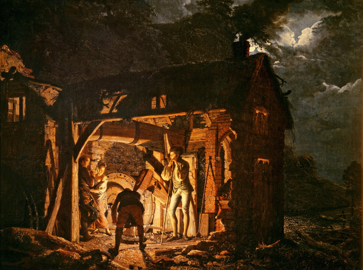 なしから見たアイアンフォージ、1770年代 作： ダービーのジョセフライト
