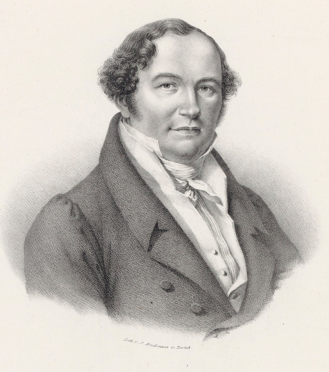作曲家コンラディン・クロイツァー（1780-1849）の肖像。 作： ジョセフ・ブロッドマン