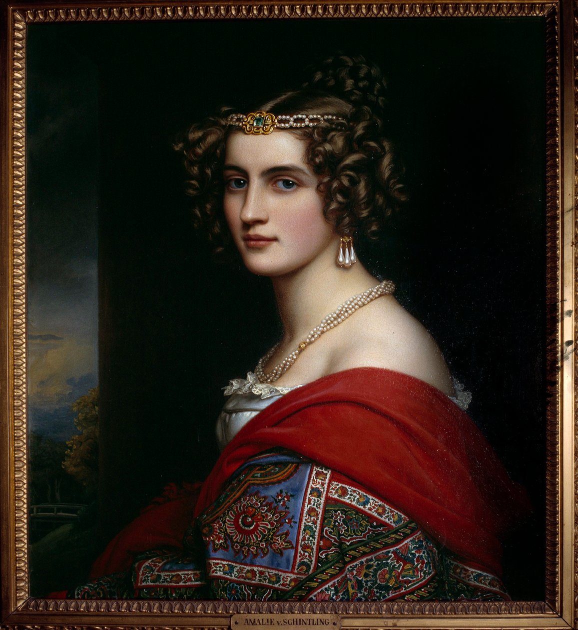 アマーリエ・フォン・シントリングの肖像 ヨーゼフ・カール・シュティーラー（1781-1858）の絵画 1831年 ミュンヘンニンフェンブルク城（Chateau De Nymphenburg 作： ヨーゼフ・カール・シュティーラー