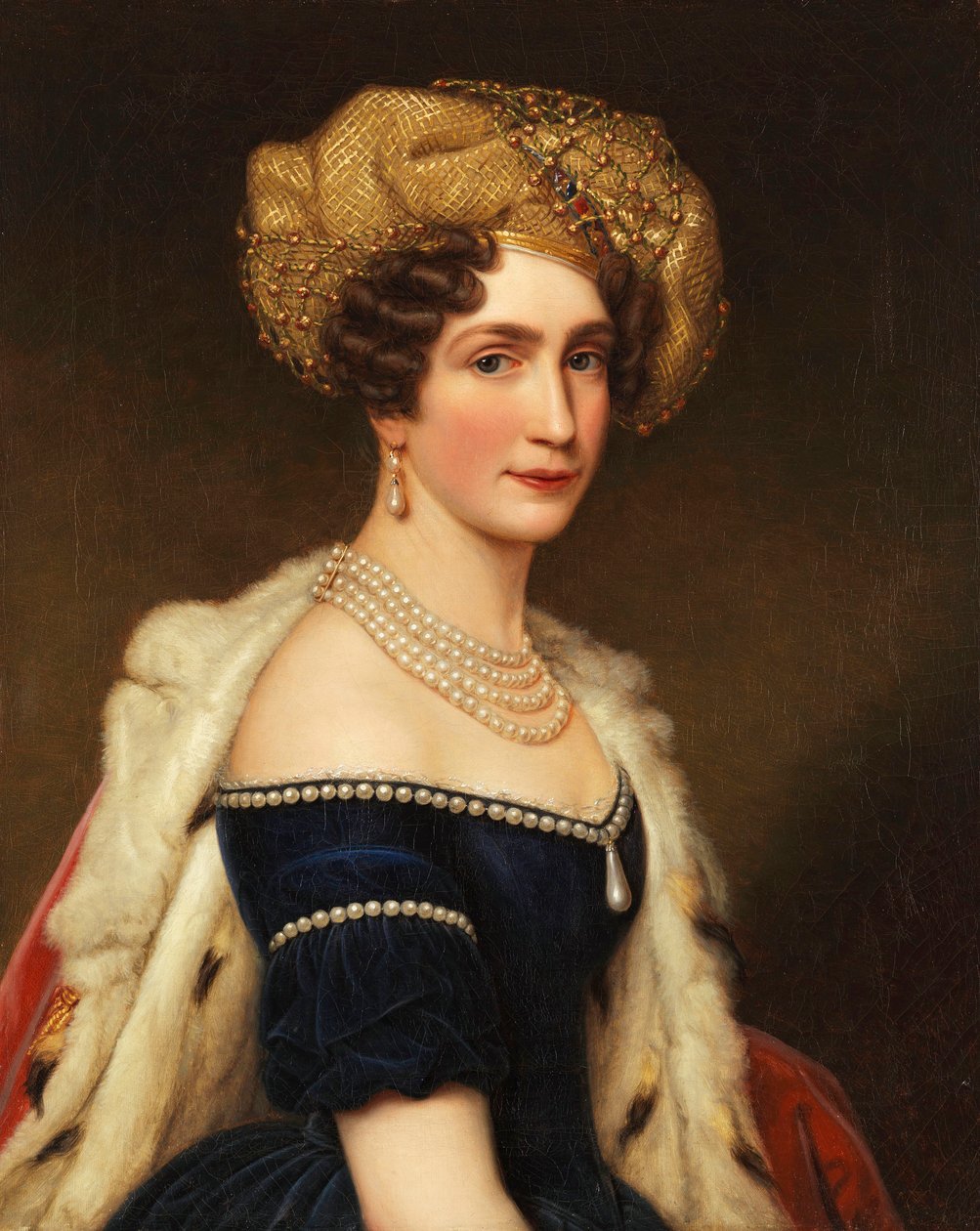 バイエルン公妃アウグスタ（1788-1851）、ロイヒテンベルク公爵夫人 1825年頃（油彩・カンヴァス） 作： ヨーゼフ・カール・シュティーラー