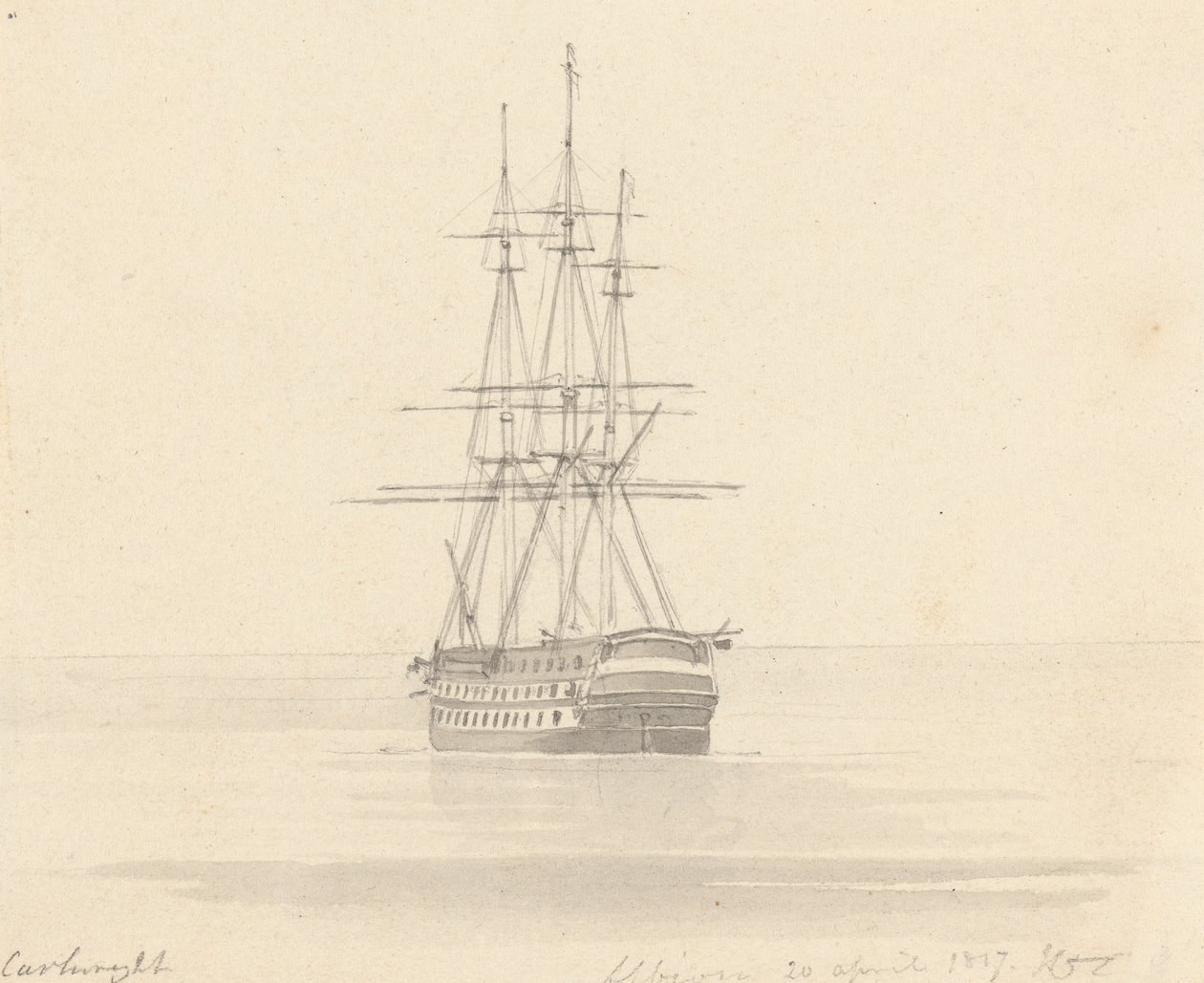 Fragata Única, Proa de Proa; Albion 20 de abril de 1817 作： ジョセフ・カートライト