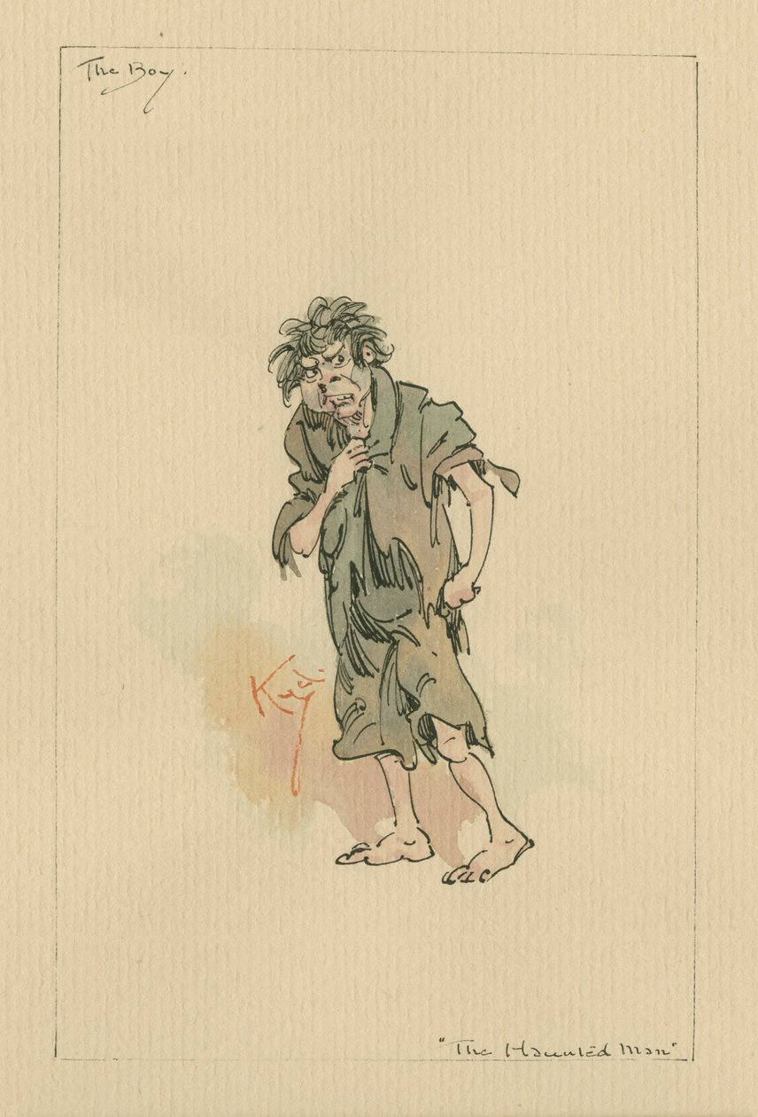 The Boy-The Haunted Man and the Ghost&39;s Bargain、c.1920s（ペンとインク、紙にトイレ付き） 作： ジョセフ・クレイトン・クラーク